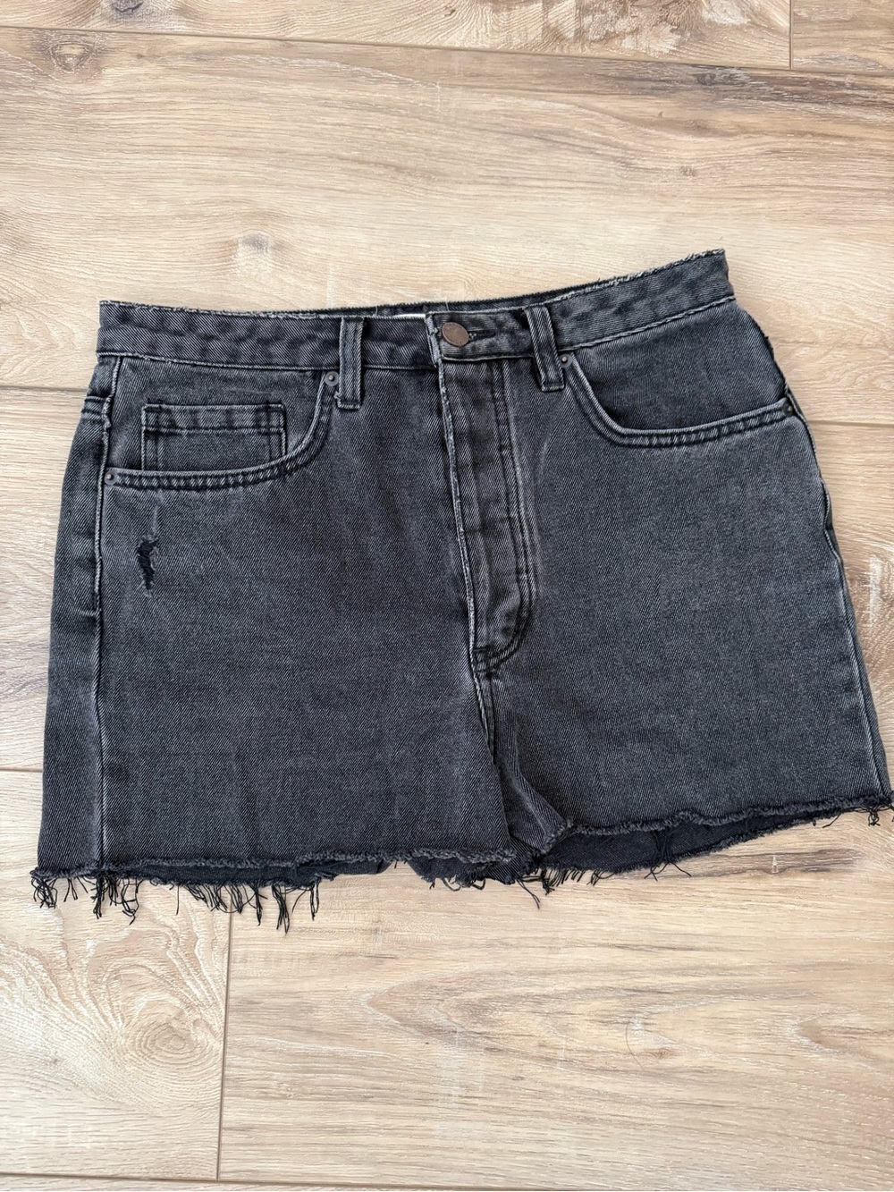 O'Neill Washed Black High-Rise Denim Cutoff Shorts